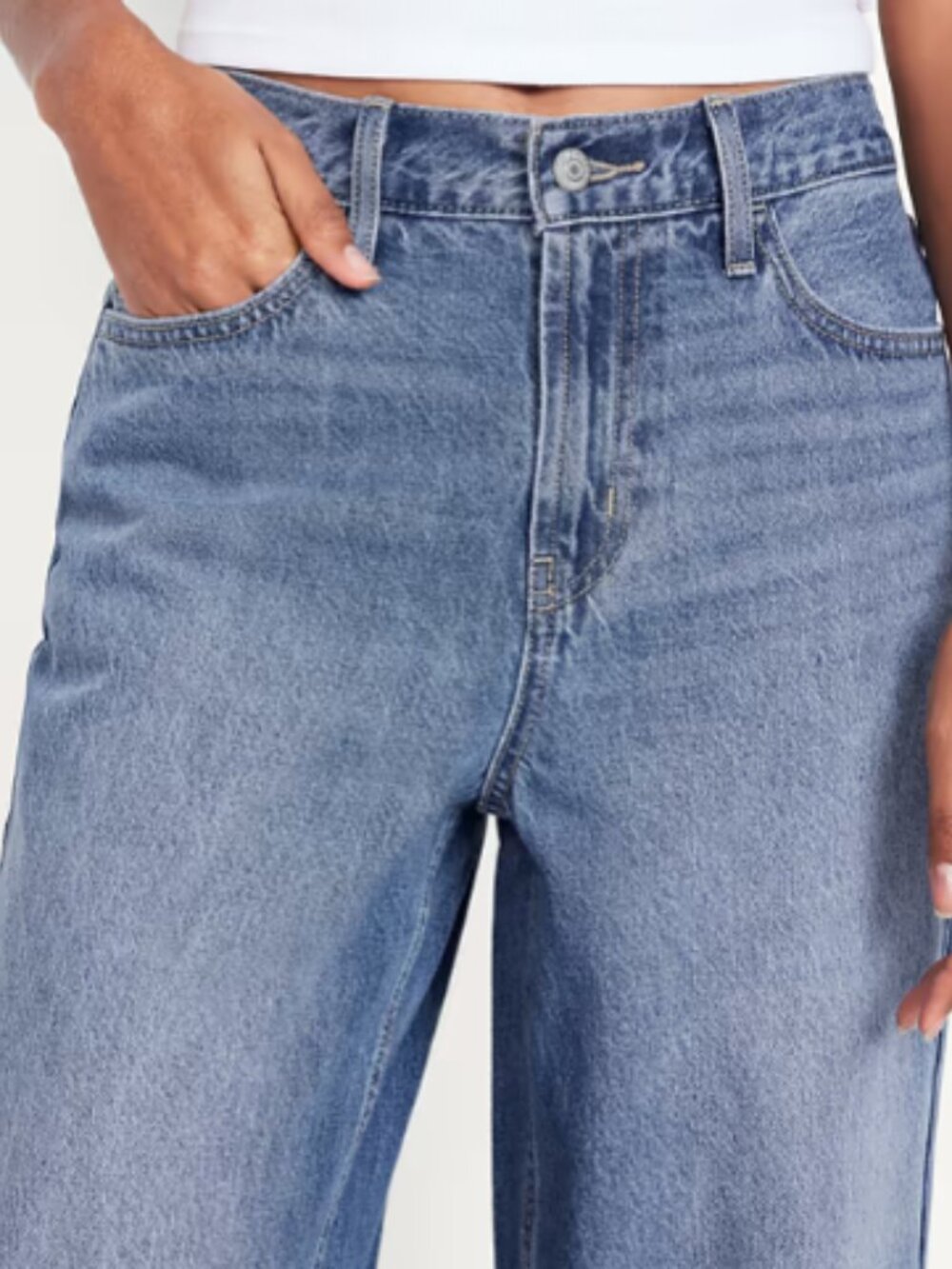 Old Navy Mid Rise Wide Leg Baggy Jean size 8